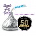 50th Birthday Hershey Kisses Stickers,Gold Diamonds 50th Birthday Hershey stickers,(1ab)